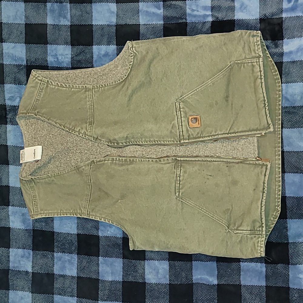 Vintage. Carhartt. USA Components. Zip Vest. Fleece-lined. Men's size LT - Picture 16 of 16